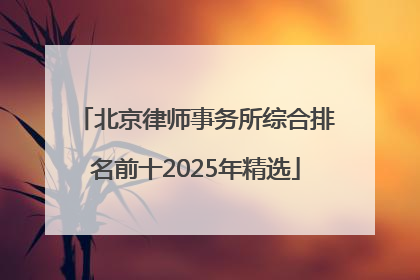 北京律师事务所综合排名前十2025年精选