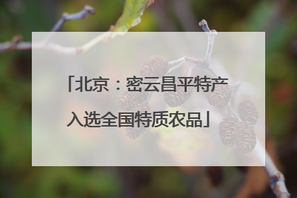北京：密云昌平特产入选全国特质农品