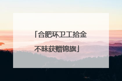 合肥环卫工拾金不昧获赠锦旗