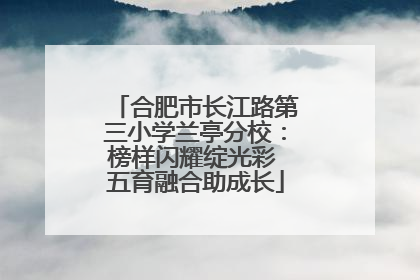 合肥市长江路第三小学兰亭分校：榜样闪耀绽光彩 五育融合助成长