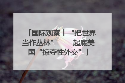 国际观察丨“把世界当作丛林”——起底美国“掠夺性外交”