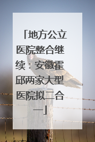 地方公立医院整合继续：安徽霍邱两家大型医院拟二合一