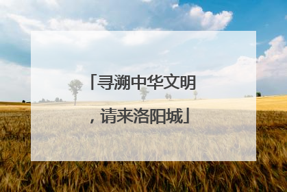 寻溯中华文明，请来洛阳城