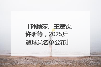 孙颖莎、王楚钦、许昕等，2025乒超球员名单公布