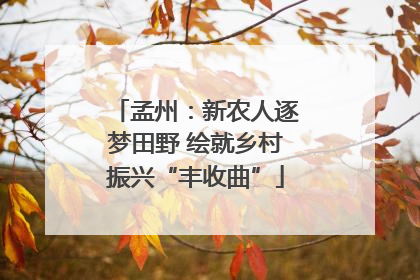 孟州：新农人逐梦田野 绘就乡村振兴“丰收曲”