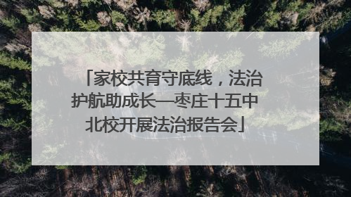 家校共育守底线，法治护航助成长—枣庄十五中北校开展法治报告会