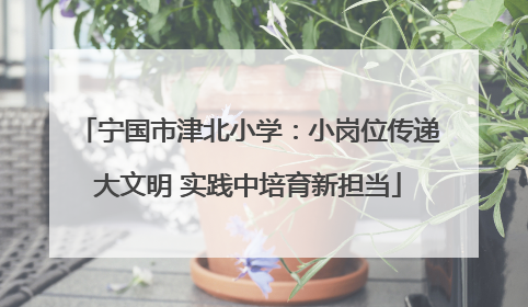 宁国市津北小学：小岗位传递大文明 实践中培育新担当