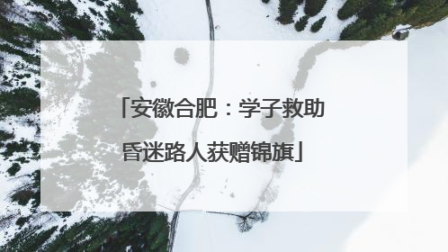 安徽合肥：学子救助昏迷路人获赠锦旗