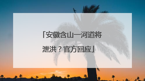 安徽含山一河道将泄洪？官方回应
