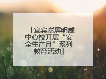 宜宾翠屏明威中心校开展“安全生产月”系列教育活动