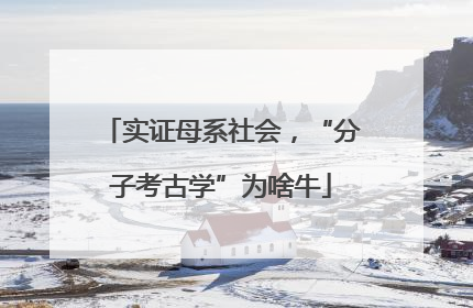 实证母系社会，“分子考古学”为啥牛