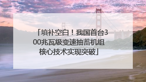 填补空白！我国首台300兆瓦级变速抽蓄机组核心技术实现突破