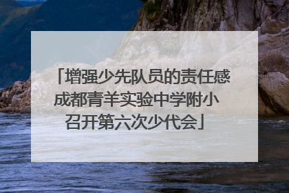 增强少先队员的责任感 成都青羊实验中学附小召开第六次少代会