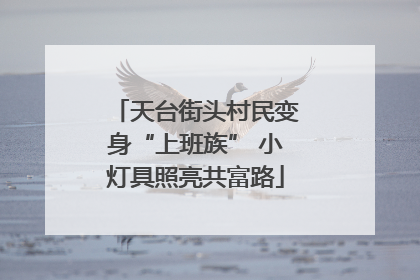 天台街头村民变身“上班族” 小灯具照亮共富路