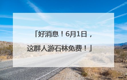 好消息！6月1日，这群人游石林免费！
