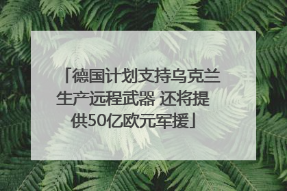德国计划支持乌克兰生产远程武器 还将提供50亿欧元军援
