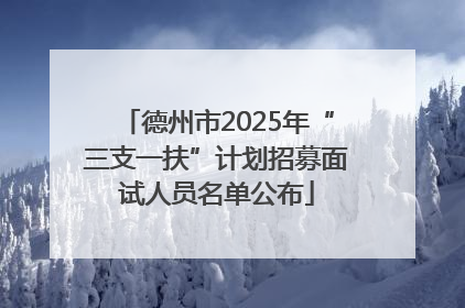 德州市2025年“三支一扶”计划招募面试人员名单公布