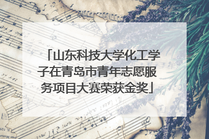 山东科技大学化工学子在青岛市青年志愿服务项目大赛荣获金奖