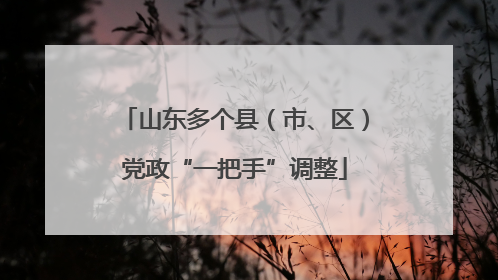 山东多个县（市、区）党政“一把手”调整