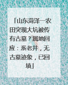 山东菏泽一农田突现大坑被传有古墓？属地回应：系老井，无古墓迹象，已回填