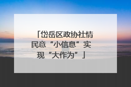 岱岳区政协社情民意“小信息”实现“大作为”