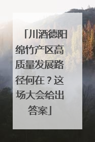 川酒德阳绵竹产区高质量发展路径何在？这场大会给出答案
