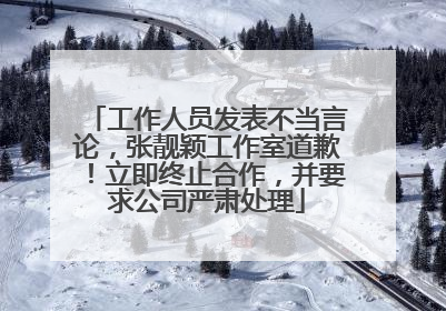 工作人员发表不当言论，张靓颖工作室道歉！立即终止合作，并要求公司严肃处理