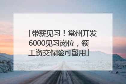 带薪见习！常州开发6000见习岗位，领工资交保险可留用