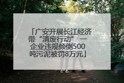 广安开展长江经济带“清废行动” 一企业违规倾倒500吨污泥被罚8万元