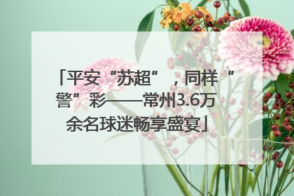 平安“苏超”，同样“警”彩——常州3.6万余名球迷畅享盛宴