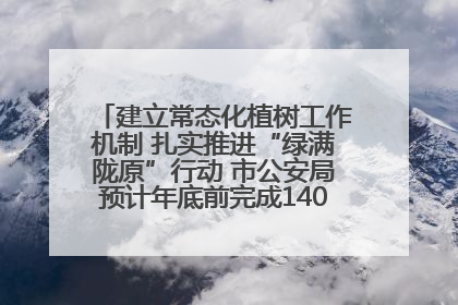 建立常态化植树工作机制 扎实推进“绿满陇原”行动 市公安局预计年底前完成1402亩绿化任务