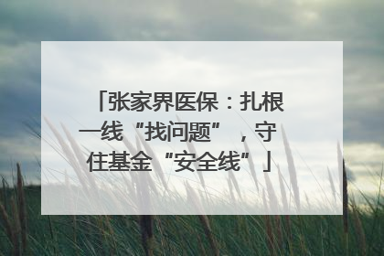 张家界医保：扎根一线“找问题”，守住基金“安全线”