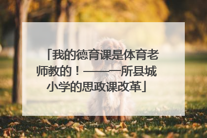 我的德育课是体育老师教的！——一所县城小学的思政课改革