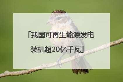 我国可再生能源发电装机超20亿千瓦