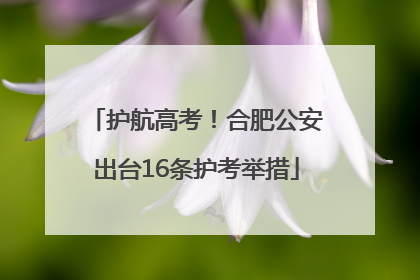 护航高考！合肥公安出台16条护考举措
