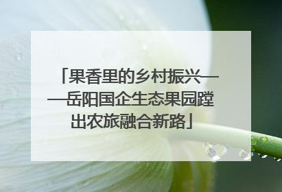 果香里的乡村振兴——岳阳国企生态果园蹚出农旅融合新路