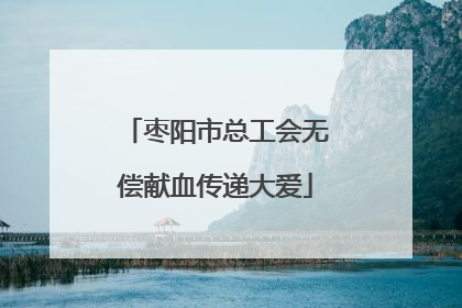 枣阳市总工会无偿献血传递大爱