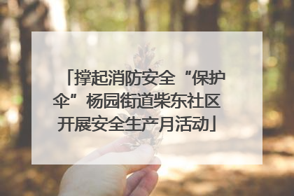 撑起消防安全“保护伞”杨园街道柴东社区开展安全生产月活动