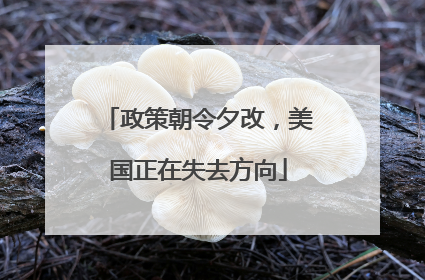 政策朝令夕改，美国正在失去方向