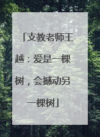 支教老师王越：爱是一棵树，会撼动另一棵树