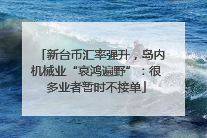 新台币汇率强升，岛内机械业“哀鸿遍野”：很多业者暂时不接单