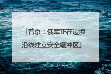 普京：俄军正在边境沿线建立安全缓冲区