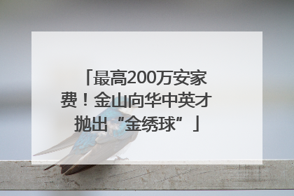 最高200万安家费！金山向华中英才抛出“金绣球”