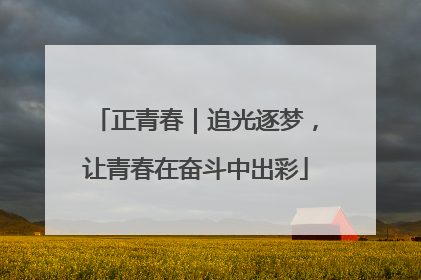 正青春｜追光逐梦，让青春在奋斗中出彩