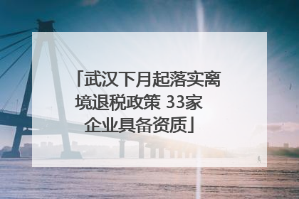武汉下月起落实离境退税政策 33家企业具备资质