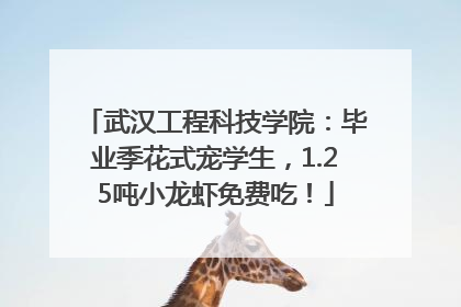 武汉工程科技学院：毕业季花式宠学生，1.25吨小龙虾免费吃！