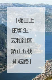 梯田上的新生：云和社区矫正五载耕耘路
