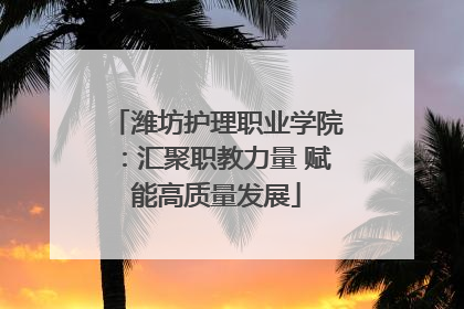 潍坊护理职业学院：汇聚职教力量 赋能高质量发展