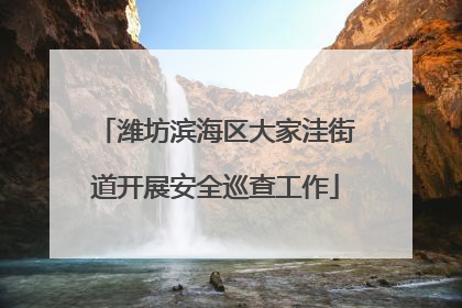 潍坊滨海区大家洼街道开展安全巡查工作