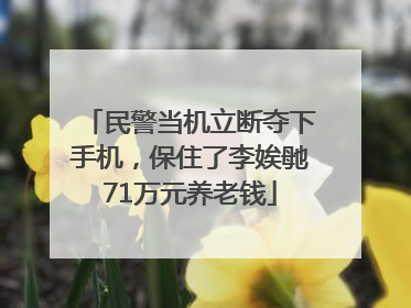 民警当机立断夺下手机，保住了李娭毑71万元养老钱